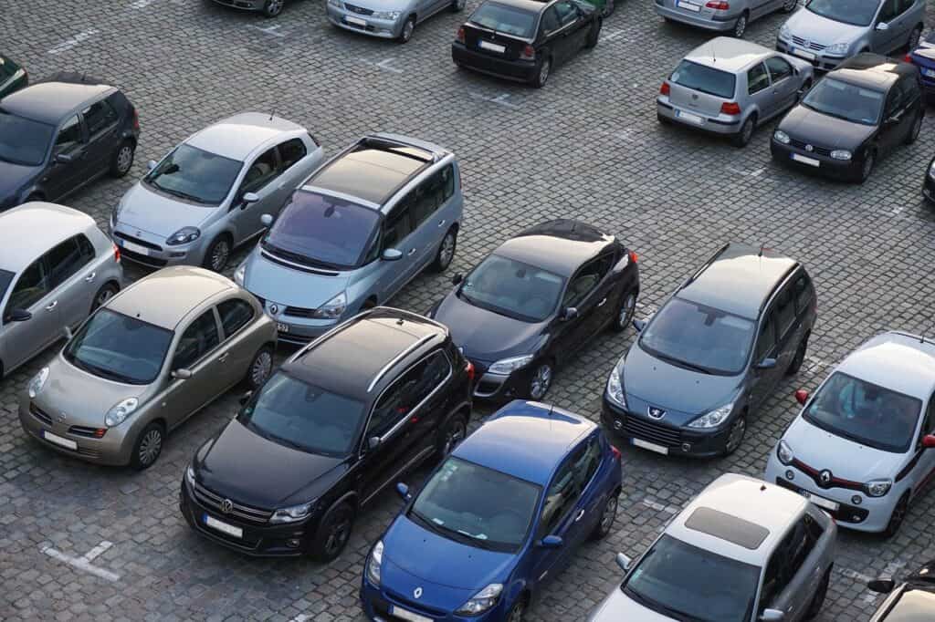 several cars parked in a parking lot